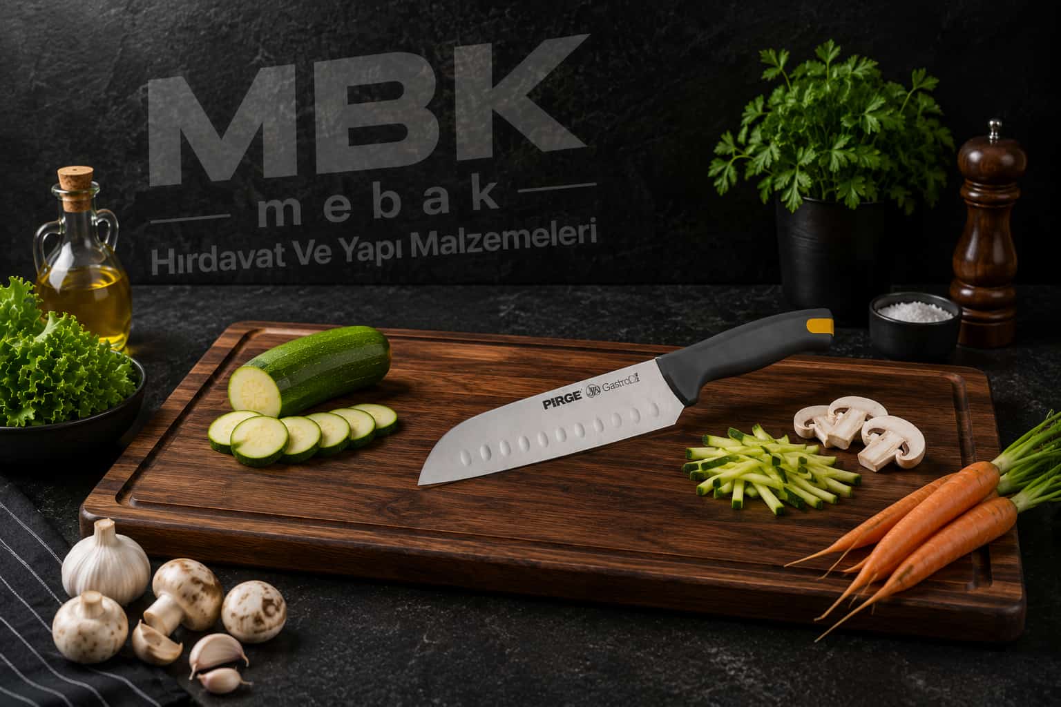 PİRGE GASTRO SANTOKU 17 CM OLUKLU BIÇAK 37168